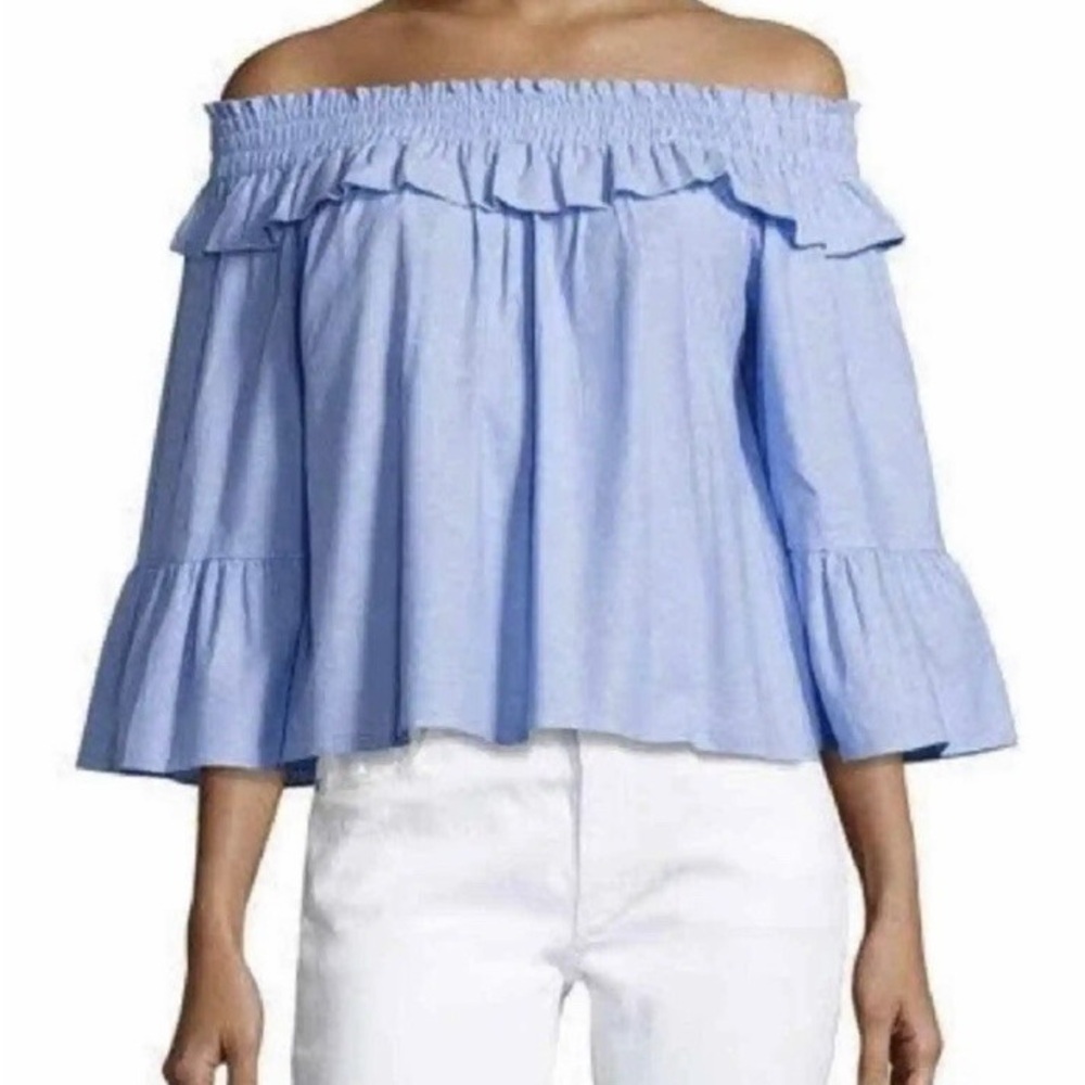 MISA Los Angeles Alma of the Shoulder  Ruffle off shoulders top Womens size XS
